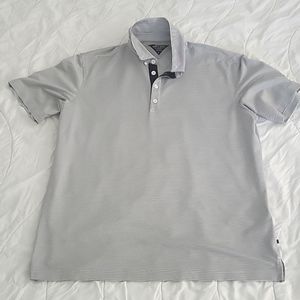 Adipure Adidas Men's Golf Polo Large Grey Stripes
